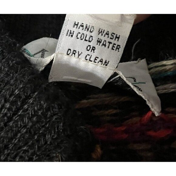 Manos Alpaca Men Cardigan Sweater Size S Floral Embroidered Button Down Front - Picture 9 of 11